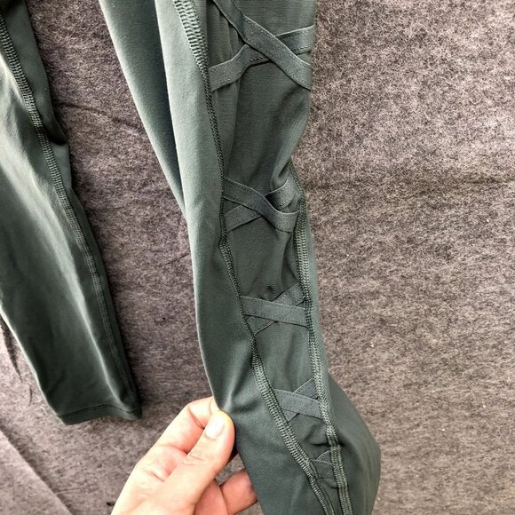 Victoria's Secret Active Leggings Womens XS High Rise Mesh Sides Sage Green - Picture 5 of 12